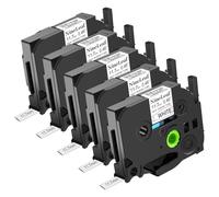 Nineleaf 5 x compatible avec Brother P-Touch thermorétractable HSe-231 HSe231 HS231 HS-231 Noir sur Blanc 11,7 mm 1,5 m ruban pour imprimante PT-E300 PT-E500 PT-E550W PT-P750WVP