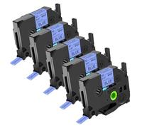 NineLeaf 5 x Compatible pour Brother P-touch 12mm 0.47'' TZe-531 TZe531 TZ-531 TZ531 AZe-531 TZE Ruban Noir sur Bleu Laminé D'étiquette Recharge pour Ptouch PT-1890C 1890SC 1890W 2730 Étiqueteuse