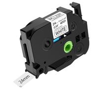 NineLeaf 50 pack de remplacement pour Brother P-touch TZe-251 TZ-251 TZe251 TZ251 AZe 24mm 0.94'' Ruban Noir sur Blanc Laminé D'étiquette Cassette pour Ptouch PT-D600 E550WVP 2430PC P750W Étiqueteuse