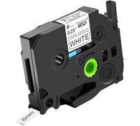 NineLeaf 50 pack de Remplacement pour Brother P-Touch TZe-S211 TZ-S211 TZeS211 TZS211 AZe 6mm 0.23'' 8m Ruban D'étiquette Noir sur Blanc Laminé Adhésif Extra pour Ptouch PT-E500VP D200SA Étiqueteuse