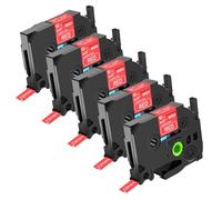 NineLeaf 5x Compatible for Brother P-Touch TZe-435 Rouge Ruban D'Étiquette