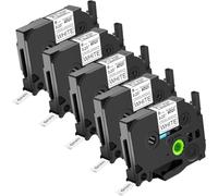 NineLeaf 5x Compatible for Brother P-Touch TZe-S211 Blanc Ruban D'Étiquette