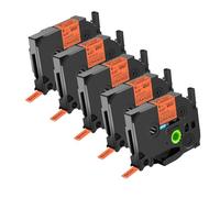 NineLeaf 5x Compatible for Brother TZe-B11 Orange Fluo Ruban D'étiquette
