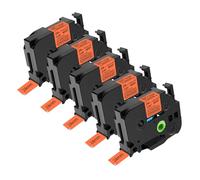 NineLeaf 5x Compatible for Brother TZe-B51 Orange Fluo Ruban D'étiquette