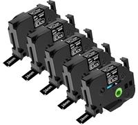 NineLeaf 5x Compatible for Brother TZe-MQ355 TZ Ruban Noir Mat D'étiquette