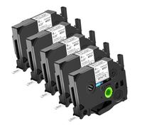 NineLeaf 5x Compatible for Ruban Brother 6mm TZe-FX211 Blanc D'Étiquette