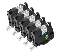 NineLeaf 5x Ruban de Compatible pour Brother P-Touch TZe-161 TZ-161 TZe161 TZ161 AZe 36mm 1,4'' Laminé Cassette d'étiquettes Noir sur Transparent pour étiqueteuse Ptouch PT-9200PC PT-9400 PT-9500PC