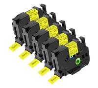 NineLeaf 5x Ruban de Compatible pour Brother P-Touch TZe-661 TZ-661 TZe661 TZ661 AZe 36mm 1,4'' Laminé Cassette d'étiquettes Noir sur Jaune pour étiqueteuse Ptouch PT-9200PC PT-9400 PT-9500PC