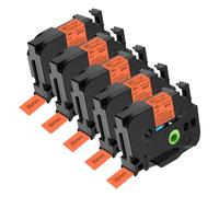 NineLeaf 5x Ruban de Compatible pour Brother P-Touch TZe-B61 TZ-B61 TZeB61 TZB61 AZe 36mm 1,4'' Laminé Cassette d'étiquettes Noir sur Orange Fluo pour étiqueteuse Ptouch PT-9200PC PT-9400 PT-9500PC