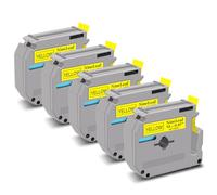 NineLeaf 5x Ruban MK631 Noir sur Jaune 12mm Compatible avec Brother Ptouch
