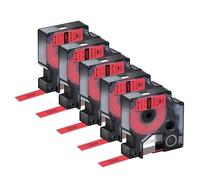NineLeaf 5x Ruban Rouge 45017 pour Étiqueteuse Compatible avec Dymo D1