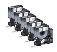 NineLeaf 5x Rubans d'étiquettes Vinyle 18444 Blanc Compatible Dymo Rhino
