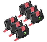 NineLeaf 6 pack de remplacement pour Brother P-touch TZe-451 TZ-451 TZe451 TZ451 AZe 24mm 0.94'' Ruban Noir sur Rouge Laminé D'étiquette Cassette pour Ptouch PT-D600 E550WVP 2430PC P750W Étiqueteuse