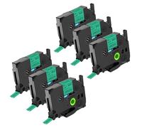 NineLeaf 6 pack de remplacement pour Brother P-touch TZe-731 TZ-731 TZe731 TZ731 AZe 12mm 0.47'' Ruban Noir sur Vert Laminé D'étiquette pour Ptouch PT-D200 D450 D400VP D400 E300 Étiqueteuse