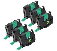 NineLeaf 6 pack de remplacement pour Brother P-touch TZe-751 TZ-751 TZe751 TZ751 AZe 24mm 0.94'' Ruban Noir sur Vert Laminé D'étiquette Cassette pour Ptouch PT-D600 E550WVP 2430PC P750W Étiqueteuse