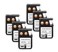 NineLeaf 6 Pack Remplacement pour Dymo 1868806 A1868806 12mm x 5.5m 0.47'' Multi-usages Ruban Noir sur Blanc D'étiquettes Industrielles en Vinyle Imprimantes pour Rhino XTL-300 XTL-500 Étiqueteuse