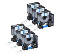 NineLeaf 6 Pack Remplacement pour Dymo D1 45014 S0720540 A45014 12mm x 7m 0.47'' 1/2 pouce Ruban D'Étiquette Bleu sur Blanc pour LabelManager 160 210D 220P 120P LabelPoint 100 150 200 Étiqueteuse