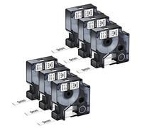 NineLeaf 6 x Compatible pour Dymo Rhino 18053 S0718280 Noir sur Blanc Gaine Thermorétractable 3/8'' 9mm x 1,5m pour Fils Câbles dans Rhino 3000 4200 5000 5200 6000 Industrielle Fabricant D'étiquettes