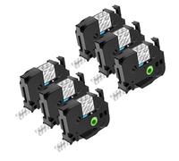 NineLeaf 6x Ruban de Compatible pour Brother P-Touch TZe-161 TZ-161 TZe161 TZ161 AZe 36mm 1,4'' Laminé Cassette d'étiquettes Noir sur Transparent pour étiqueteuse Ptouch PT-9200PC PT-9400 PT-9500PC