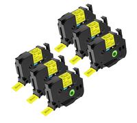 NineLeaf 6x Ruban de Compatible pour Brother P-Touch TZe-661 TZ-661 TZe661 TZ661 AZe 36mm 1,4'' Laminé Cassette d'étiquettes Noir sur Jaune pour étiqueteuse Ptouch PT-9200PC PT-9400 PT-9500PC