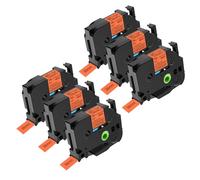 NineLeaf 6x Ruban de Compatible pour Brother P-Touch TZe-B61 TZ-B61 TZeB61 TZB61 AZe 36mm 1,4'' Laminé Cassette d'étiquettes Noir sur Orange Fluo pour étiqueteuse Ptouch PT-9200PC PT-9400 PT-9500PC
