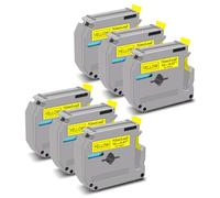 NineLeaf 6x Ruban MK631 Noir sur Jaune 12mm Compatible avec Brother Ptouch