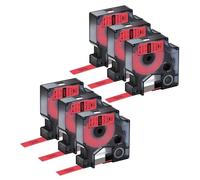 NineLeaf 6x Ruban Rouge 45017 pour Étiqueteuse Compatible avec Dymo D1