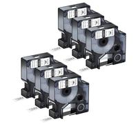 NineLeaf 6x Rubans d'étiquettes Vinyle 18444 Blanc Compatible Dymo Rhino