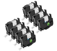 NineLeaf 8 pack de remplacement pour Brother P-touch TZe-251 TZ-251 TZe251 TZ251 AZe 24mm 0.94'' Ruban Noir sur Blanc Laminé D'étiquette Cassette pour Ptouch PT-D600 E550WVP 2430PC P750W Étiqueteuse