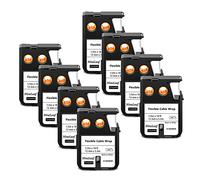 NineLeaf 8 Pack Remplacement pour Dymo 1868806 A1868806 12mm x 5.5m 0.47'' Multi-usages Ruban Noir sur Blanc D'étiquettes Industrielles en Vinyle Imprimantes pour Rhino XTL-300 XTL-500 Étiqueteuse