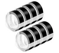 NineLeaf 8 Pack Remplacement pour Dymo S0898132 A0898132 3D Plastique Relief 12mm x 3m 0.47 pouce Ruban D'Étiquette Blanc sur Noir pour Office Mate II 1540 154000 Organizer Xpress Pro 1575 1595 1570