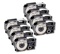 NineLeaf 8 x Compatible pour Casio EZ Ruban XR18WE XR-18WE XR-18WE2S XR18WE2S 18mm x 8m Noir sur Blanc D'étiquette pour CW-L300 KL-120 KL-HD1-IH KL-120SET-HP KL-430 KL-750 KL-780 KL-820 Étiqueteuse