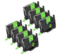NineLeaf 8x Compatible for Brother TZe-D21 9mm Vert Fluo Ruban D'étiquette