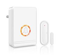 NineLeaf Alarme Porte et Fenêtre, Détecteur d' Ouverture de Porte sans Fil avec Indicateur LED Orange, 48Sonneries, 5Niveaux de Volume,Nouvelle version améliorée avec un anneau lumineux orange élégant