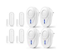 Nineleaf Carillon Détecteur Porte sans Fil, Alarme Porte & Fenêtre, 4PC | Detecteur Ouverture De Porte Sans Fil, Sonnette Entrée Magasin,180 m,48 Mélodies,5 Volumes, Maison/Boutique/Malentendants