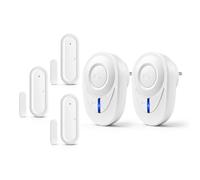 NineLeaf Carillon Détecteur Porte sans Fil avec Bleu LED,2Récepteur 3Chime | Detecteur Ouverture De Porte Sans Fil, Sonnette Entrée Magasin,180 m,48 Mélodies,5 Volumes, Maison/Boutique/Malentendants