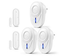NineLeaf Carillon Détecteur Porte sans Fil avec Bleu LED,3Récepteur 2Chime | Detecteur Ouverture De Porte Sans Fil, Sonnette Entrée Magasin,180 m,48 Mélodies,5 Volumes, Maison/Boutique/Malentendants