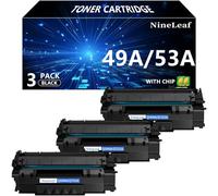 NineLeaf Cartouche de toner compatible 49A 53A pour HP 49A Q5949A 53A Q7553A pour HP Laserjet 1320 1320n 3390 1160 1320tn 1320nw 3392 P2015 P2015dn P2014 M272727 Imprimante MFP nf (noir, lot de 3)