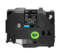 NineLeaf Compatible pour Brother P-touch 36mm x 3m STE161 STE-161 ST161 ST-161 Pochoir Ruban Noir sur Transparent Timbre D'étiquette Recharge pour Ptouch PT-530 550 3600 9200pc 9200dx Étiqueteuse