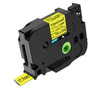 NineLeaf Compatible pour Brother P-touch HSe-641 HSe641 HS641 HS-641 Ruban 17,7mm x 1.5m Noir sur Jaune Gaine Thermo Retractable dans Fils Câbles pour PT-18R 300 300B 310 310B 320 340