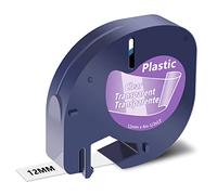 NineLeaf Compatible pour Dymo LetraTag 12267 16952 S0721530 Ruban de Plastique Noir sur Transparent 12mm x 4m D'étiquette Recharge pour LT-100H LT-100T LT-110T Plus QX50 XR XM 2000 D'étiquettes