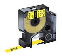 NineLeaf Compatible pour Dymo Rhino 18054 S0718290 Noir sur Jaune Gaine Thermorétractable 3/8'' 9mm x 1,5m pour Fils Câbles dans Rhino 3000 4200 5000 5200 6000 Industrielle Fabricant D'étiquettes