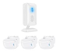 NineLeaf Détecteur De Passage, Carillon De Passage Magasin, Détecteur De Mouvement sans Fil,Antivol,36 Sonneries, 5 Sonneries De Bienvenue,Aux Locaux Domestiques Et Commerciaux(1Récepteur+3Capteurs)