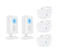 NineLeaf Détecteur De Passage, Carillon De Passage Magasin, Détecteur De Mouvement sans Fil,Antivol,36 Sonneries, 5 Sonneries De Bienvenue,Aux Locaux Domestiques Et Commerciaux(2Récepteur+3Capteurs)