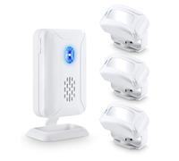 NineLeaf Détecteur de Passage sans Fil Infrarouge, Sonnette de Magasin, Sonnette de Porte sans Fil avec détecteur de Mouvement et 36 mélodies différentes pour Entreprise, hôtel, Maison, Blanc, 3