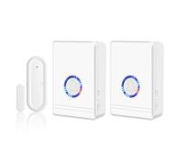 NineLeaf Détecteur d'ouverture de Porte, Alarme Porte et fenêtre, Ring Chime avec récepteurs à Prise électrique, portée de Fonctionnement 600ft pour Maison Entreprise Magasin, 2 carillons 1 récepteur