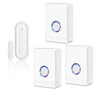 NineLeaf Détecteur d'ouverture de Porte, Alarme Porte et fenêtre, Ring Chime avec récepteurs à Prise électrique, portée de Fonctionnement 600ft pour Maison Entreprise Magasin, 3 carillons 1 récepteur