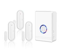 NineLeaf Détecteur d'ouverture de Porte, Alarme Porte et fenêtre, Ring Chime avec récepteurs à Prise électrique, portée de Fonctionnement 600ft pour Maison Entreprise Magasin, 1 Carillon 3 récepteurs