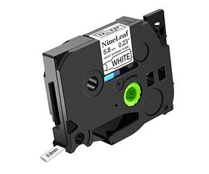 NineLeaf HSE HS 211 Ruban thermorétractable Noir sur blanc Compatible avec Brother P-Touch PT1100 PTD200 GL100 PTD200 GL100 PTD201 5,8 mm x 1,5 m