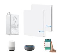 NineLeaf Interrupteur Connecté, commande par application via Tuya et Smartlife, compatible avec Alexa et Google Assistant, Wi-Fi 2.4 GHz uniquement(3 interrupteur 1 WiFi récepteur)